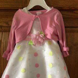 Pink and white spring holiday dress